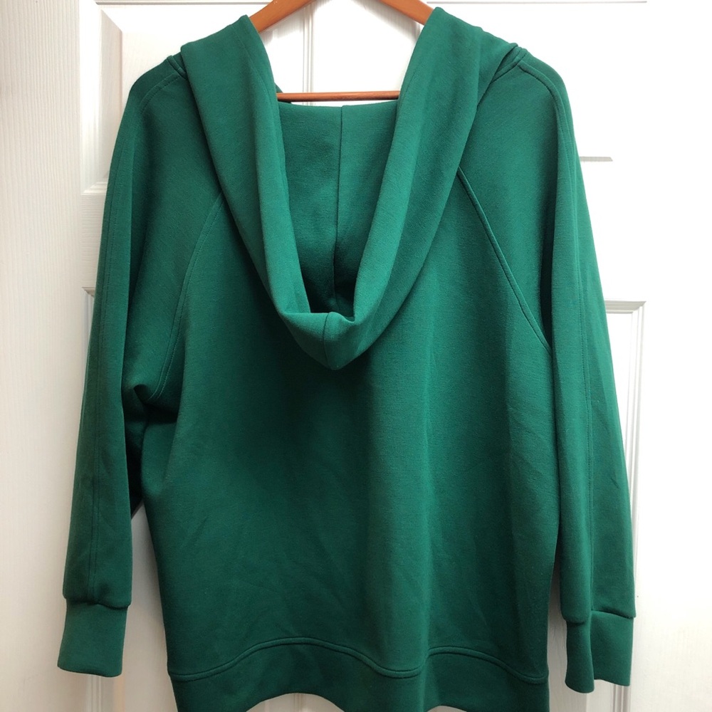 Cable & Gauge Studio V‑Neck Hooded Sweater - Green 1X - Picture 2 of 6